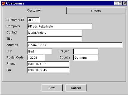 Figure 2 - The CONTACTS form shows how the business object is used in a VFP user interface.