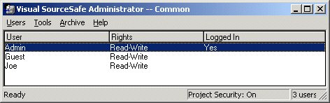 Figure 1 - Here we have added a user “Joe” to our list of users. By default he has Read-Write permissions (this default can be changed).