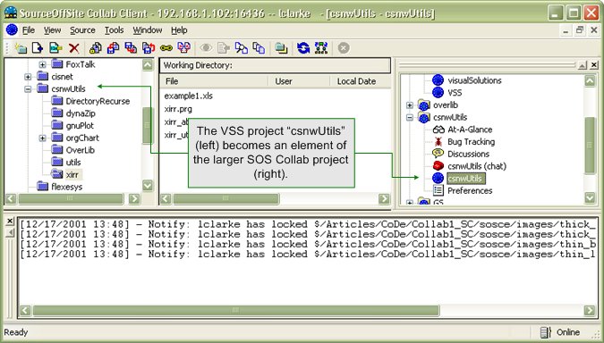 Figure 12 - SOS Collab has it's own notion of “project”. The SOS Collab project provides a logical container for source code, chats, milestones, bugs, for the entire effort.