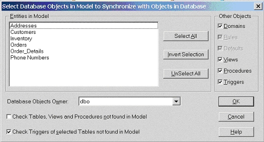 Figure 2: The Forward-Engineering dialog box. All DB objects can now be forward-engineered.
