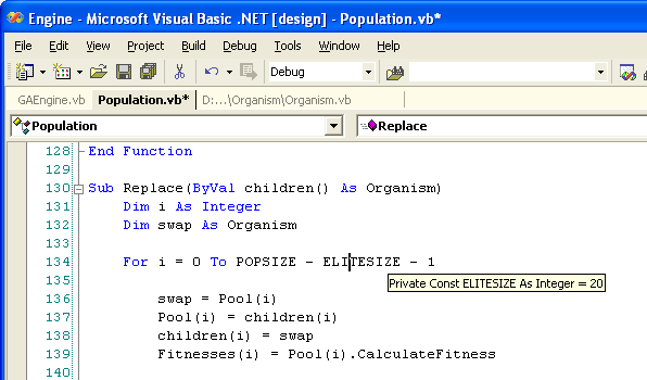Figure 1: Figure 1: The IntelliSense text-tip information for a constant.