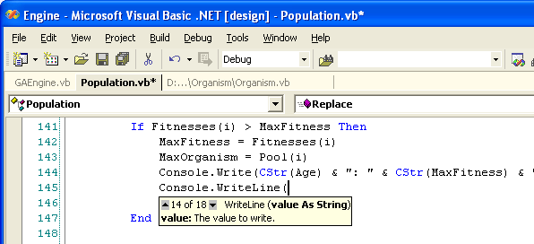 Figure 2: Figure 2: IntelliSense method-tip information for a method with multiple overloads.