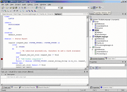 Figure 4: A multi-language project with Visual Studio .NET. 