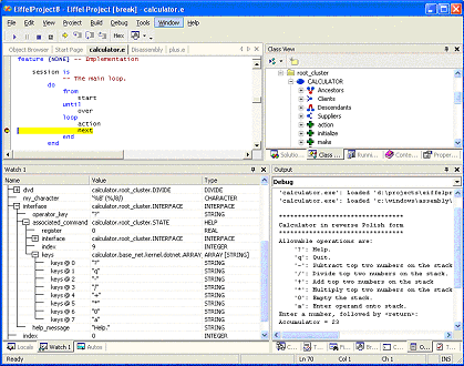 Figure 5: A debugging session under Visual Studio .NET. 