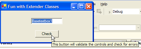 Figure 2: The Tooltip class is an extender class because it extends the functionality of another control.
