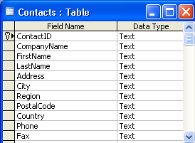 Figure 4: The sample uses ADO.NET to open and query an Access 2003 table.