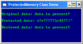 Figure 2: The ProtectedMemory class allows in-place DPAPI-based encryption of data in memory with a single method call. 