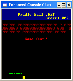 Figure 4: Console class enhancements enable significantly more control over the screen buffer than previous versions of the class.