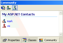 Figure 7: My ASP.NET Contacts in the Community tab.