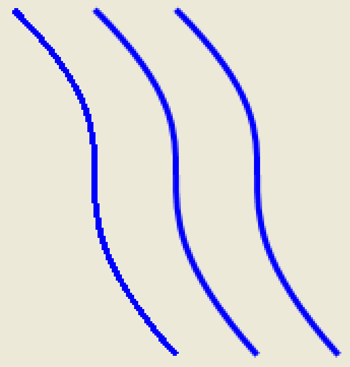 Figure 4: Bezier splines drawn at different quality levels.