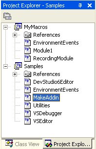 Figure 2: You can use the MakeAddin macro sample, found in the Macros IDE, to convert macros into add-ins.