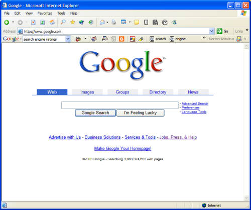 Figure 1. The Google home page.
