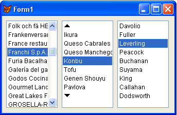 Figure 2: The ListBox's AutoHideScrollbar property provides lots of options.