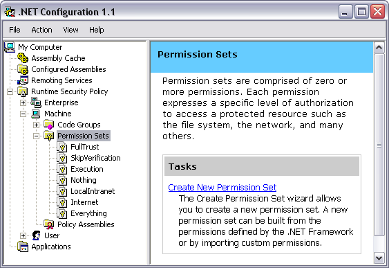 Figure 1: Default permission sets.