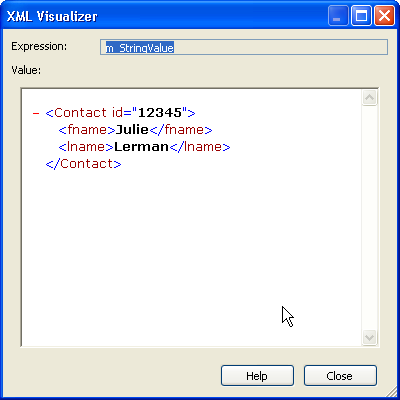 Figure 4: An XML visualizer displays XML in a format that is perfectly readable.