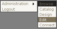 Figure 3:  The site administration menu, visible only to users in Admin role.