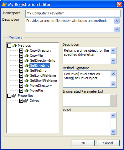Figure 4: The My Registration Builder makes short work of registering a class in the My table.