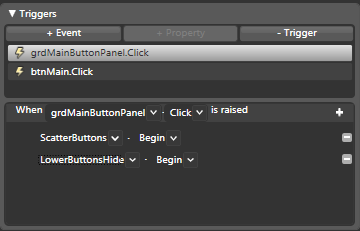 Figure27:  You can specify multiple animations to execute for a single WPF event.