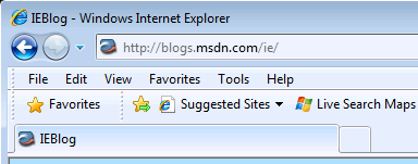 Figure 7: Internet Explorer Chrome at 96 DPI.
