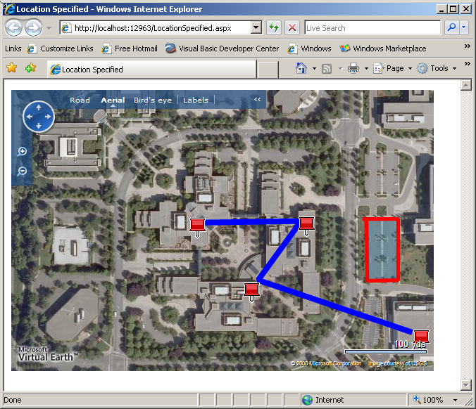 Figure 6:  Map identifying some of the buildings on the Microsoft campus.