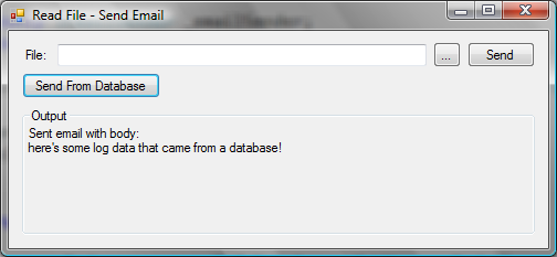 Figure 10: The UI updated with the “Send From Database” functionality.