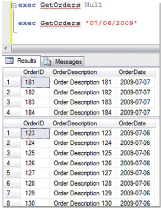Figure 10: The GetOrders function uses the previous business date as the default date,