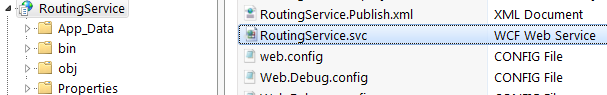 Figure 2: The RoutingService deployed to IIS/WAS.