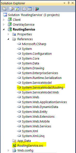 Figure 4: The Routing Service is provided in a new assembly called System.ServiceModel.Routing and is deployed like any WCF service.