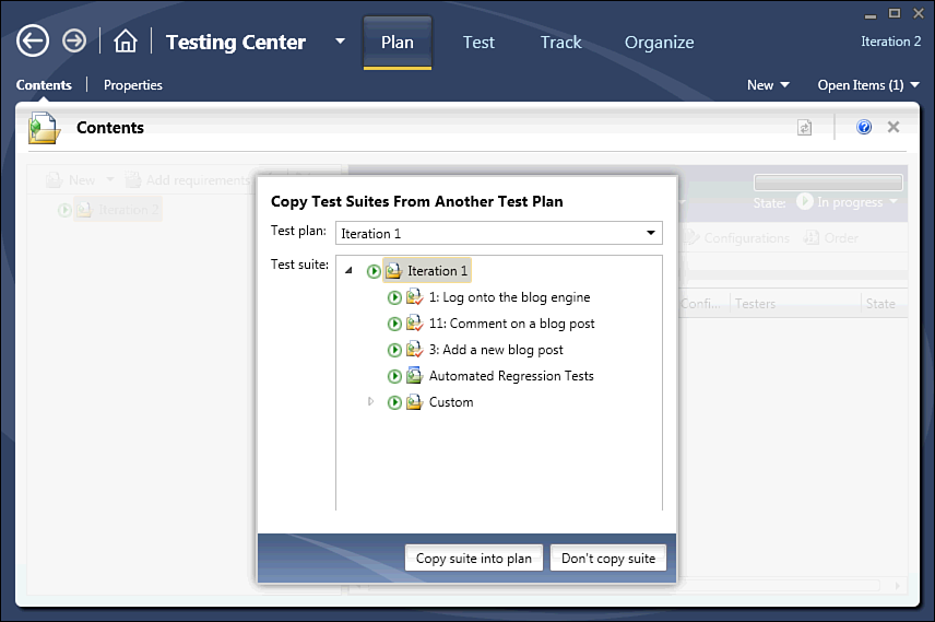 Figure 3-20: Copy Test Suites from Another Test Plan dialog