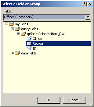 Figure 17.2 Setting the query field value retrieves the related data.