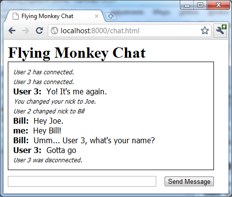 Figure 9: This is another user’s perspective when using the final chat server.