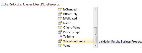 Figure 3:  To access the ValidationResults in code, you drill into the Details API.
