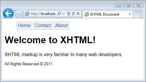 Figure 1: Sample XHTML page.