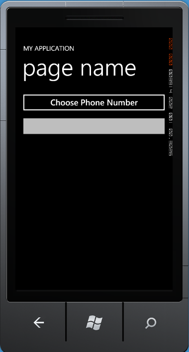 Figure 2: Call the PhoneNumberChooserTask to return a phone number to your application.