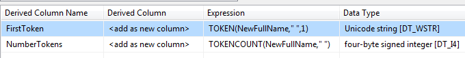 Figure 7: The new SSIS function identifies a specific token or returns the number of tokens.