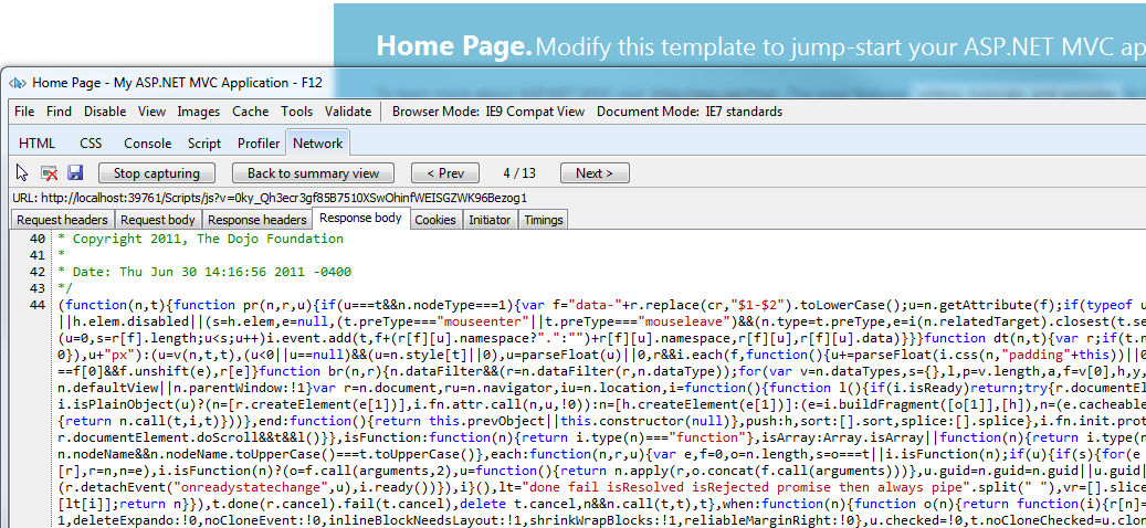 Figure 4: This is the minified and bundled JavaScript content as rendered to the browser.