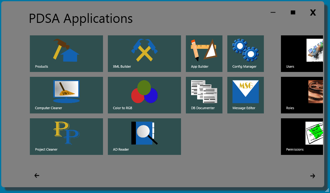Figure 1: You can use WPF to create a Windows 8 style shell.