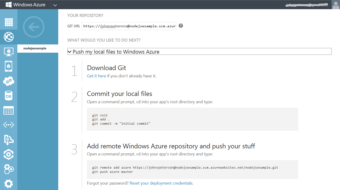 Figure 8: Windows Azure guides you through the steps to deploy your code!