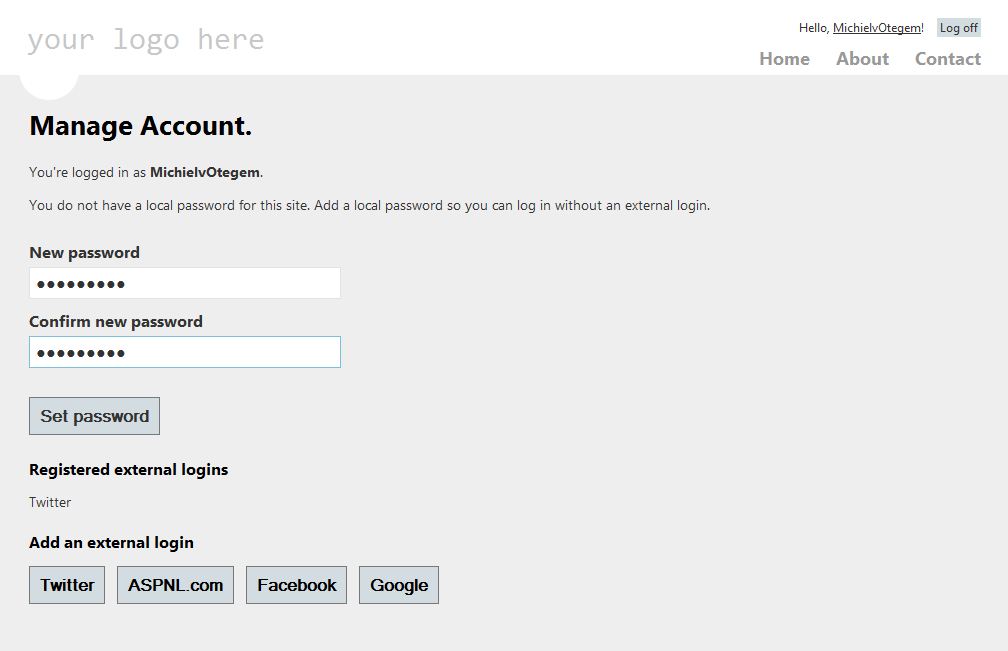 Figure 7: Users can create a single account and add multiple external logins to it.