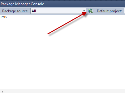 Figure 2: You can easily access the Package Manager Settings from the Package Manager Console.