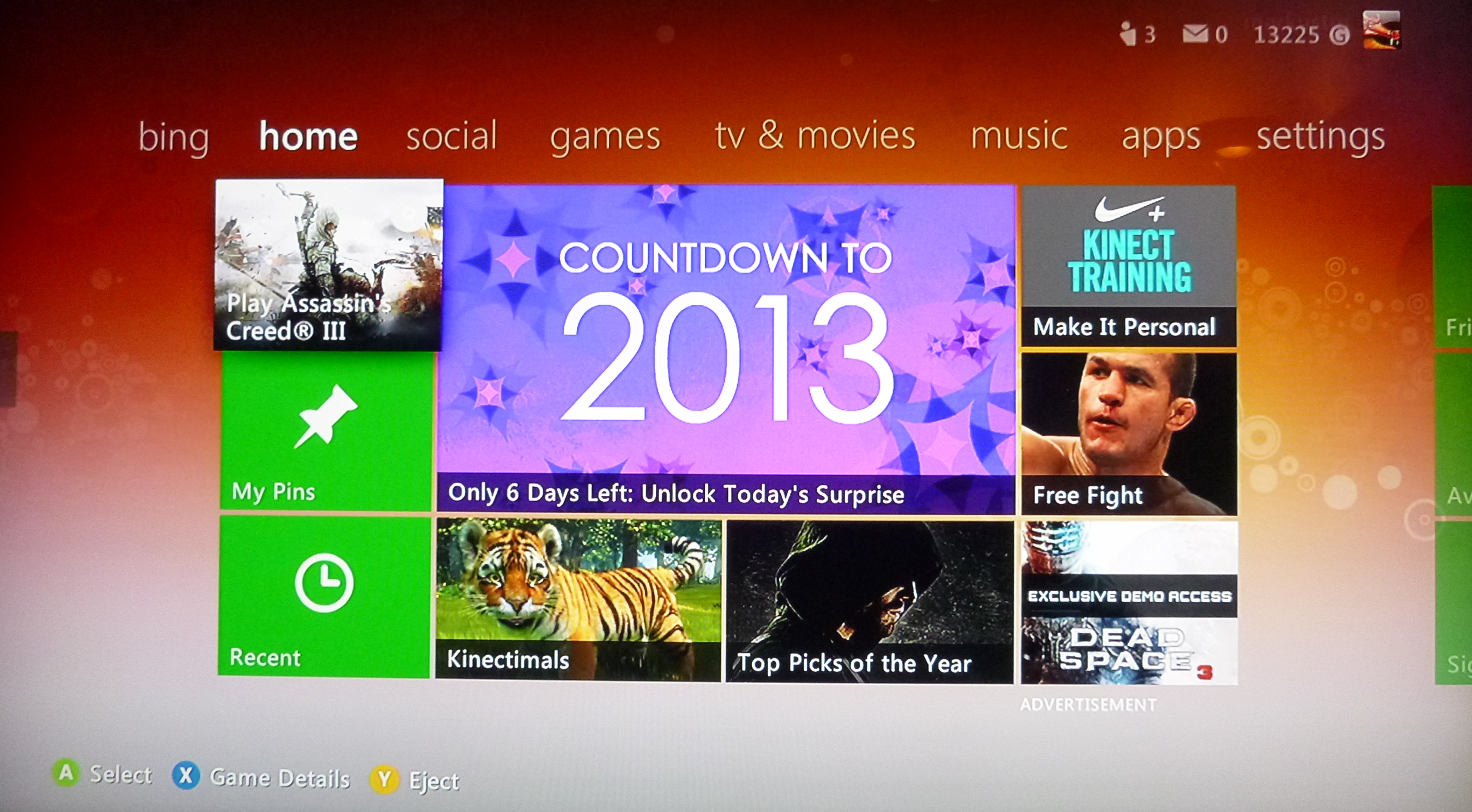 Figure 2: Another category in the Xbox 360 desktop, showing different tile, layouts, and content. Think about this UI compared to Windows 8.