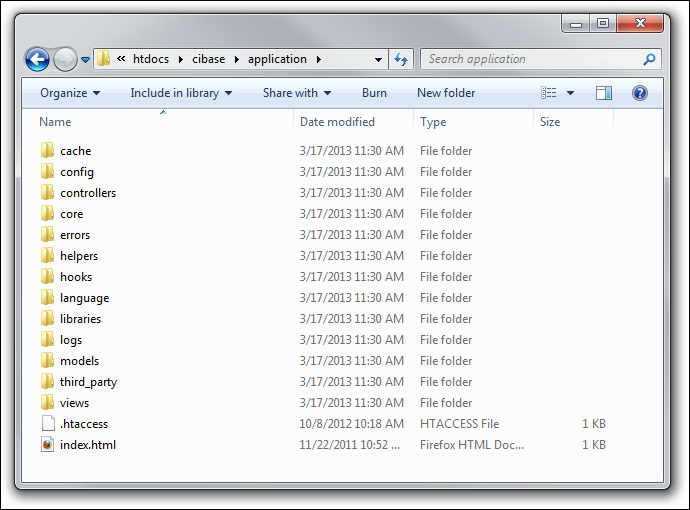 Figure 2: This is a screen shot showing the contents of the application folder