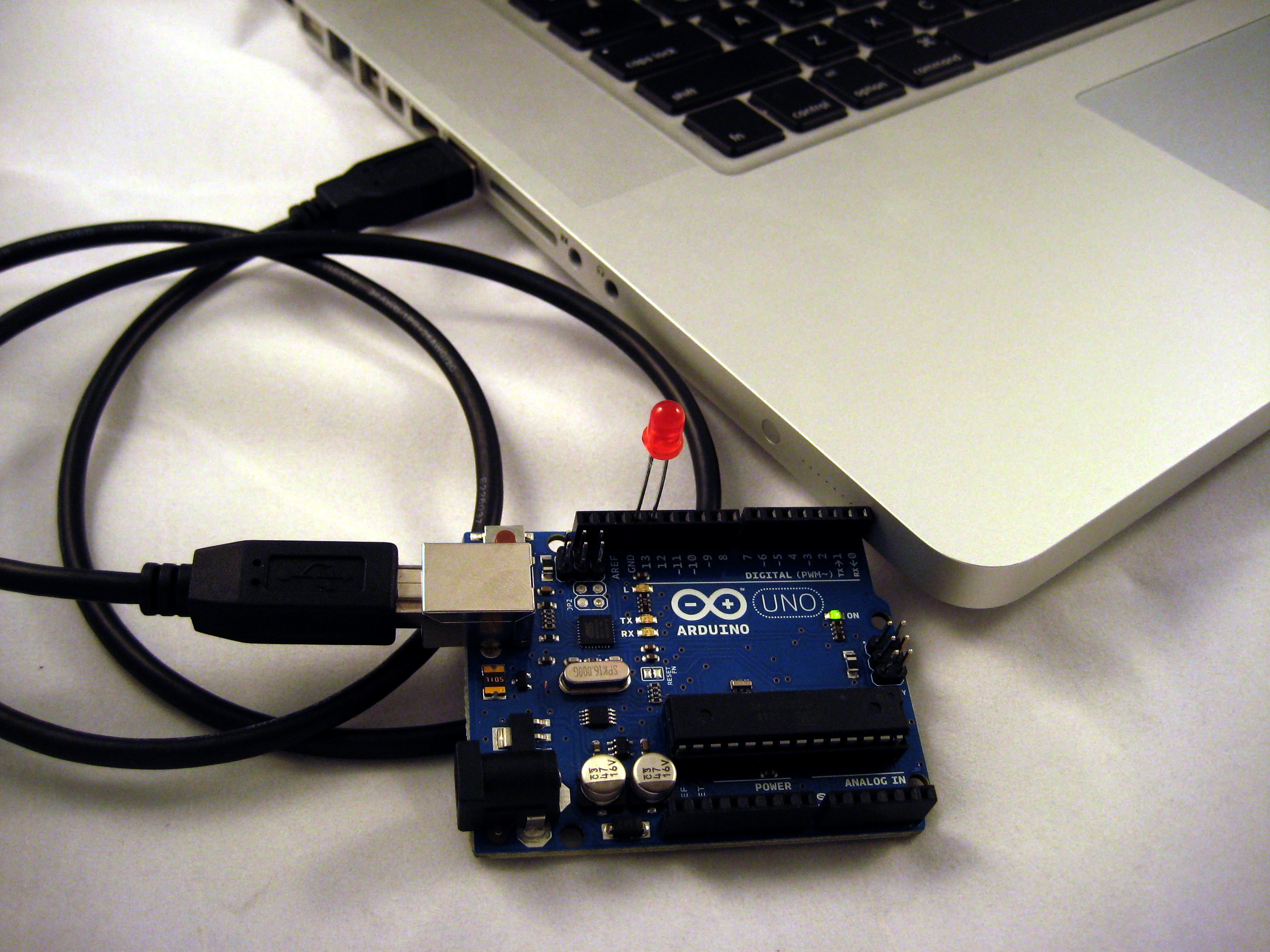 Figure 4: Connect the Arduino via USB to upload your sketch and power the board.