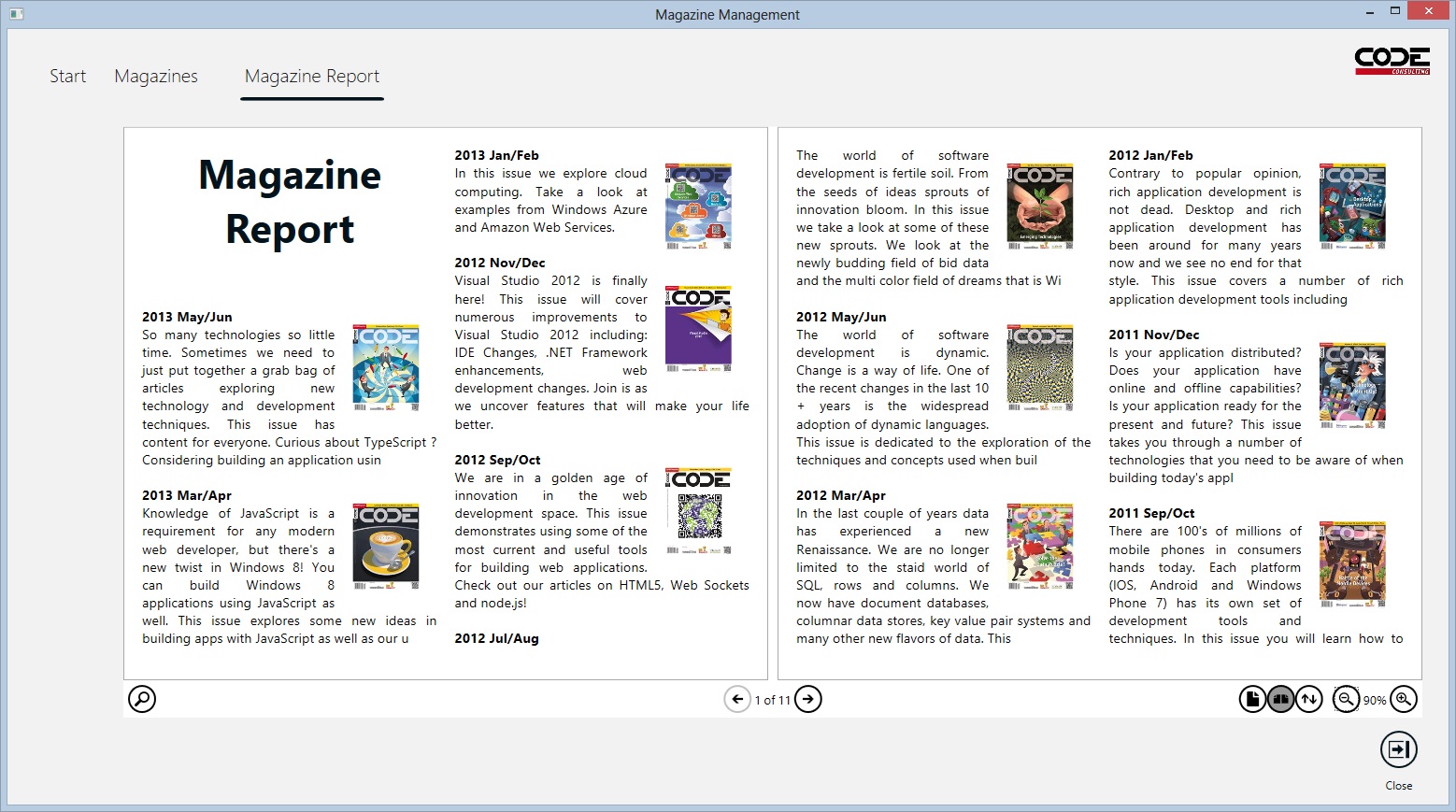 Figure 14: This is Metro's print preview and document engine.