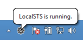 Figure 4: The Local Development STS is visible in the notification area.