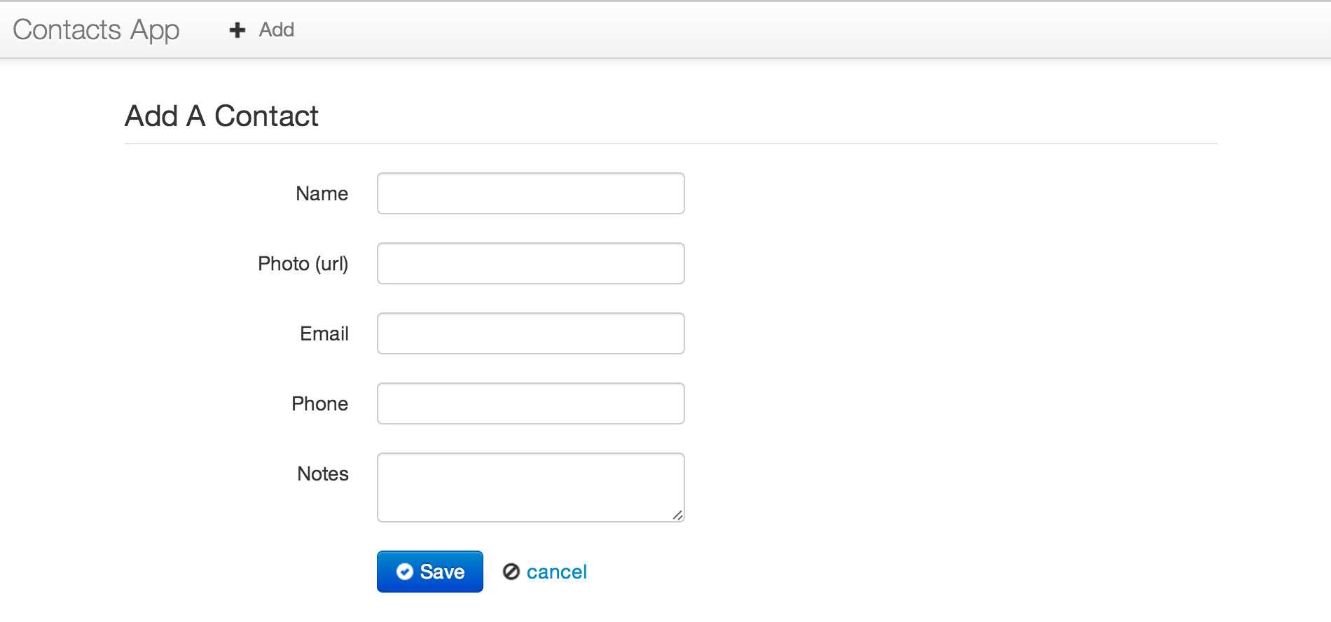 Figure 1: This is the add contact form.