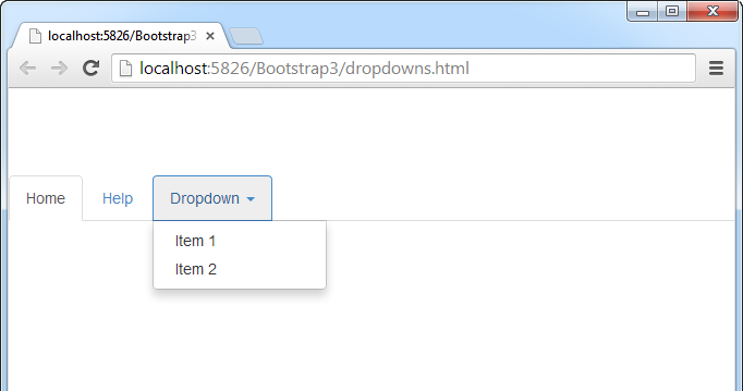 Figure 7: You can use Drop Downs to group menu items together.
