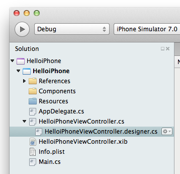 Figure 11: The designer.cs file for the View Controller