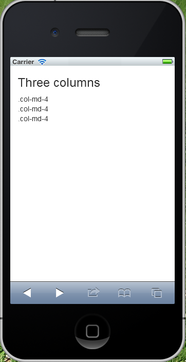 Figure 10: Grids columns stack on smart phone screens.