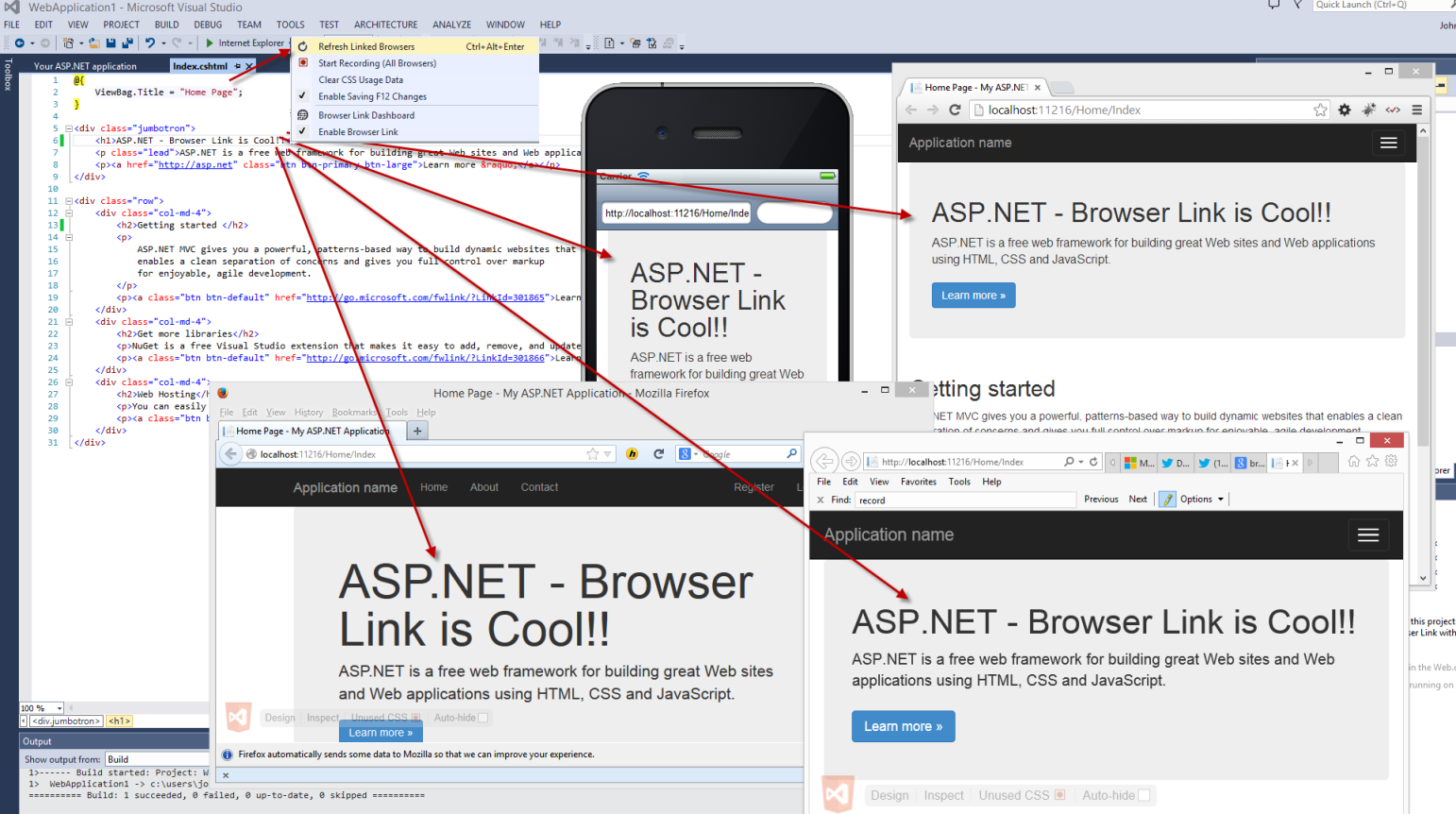 Figure 16: All linked browsers can be refreshed in one step.